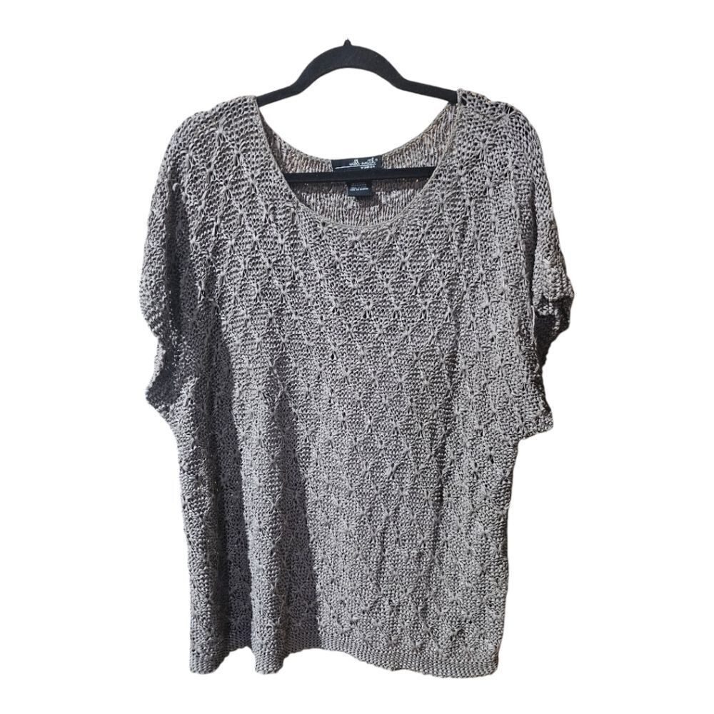 WILLI SMITH Crochet Woven Top -‎ Size 1X